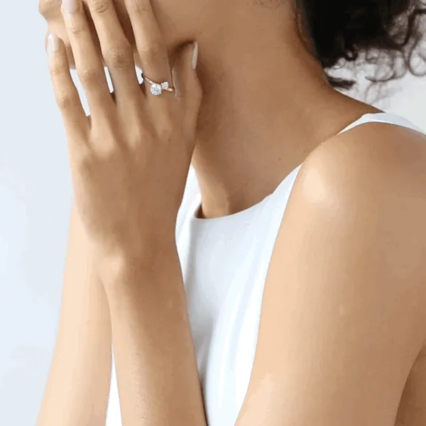 Double Brilliant Slant Ring