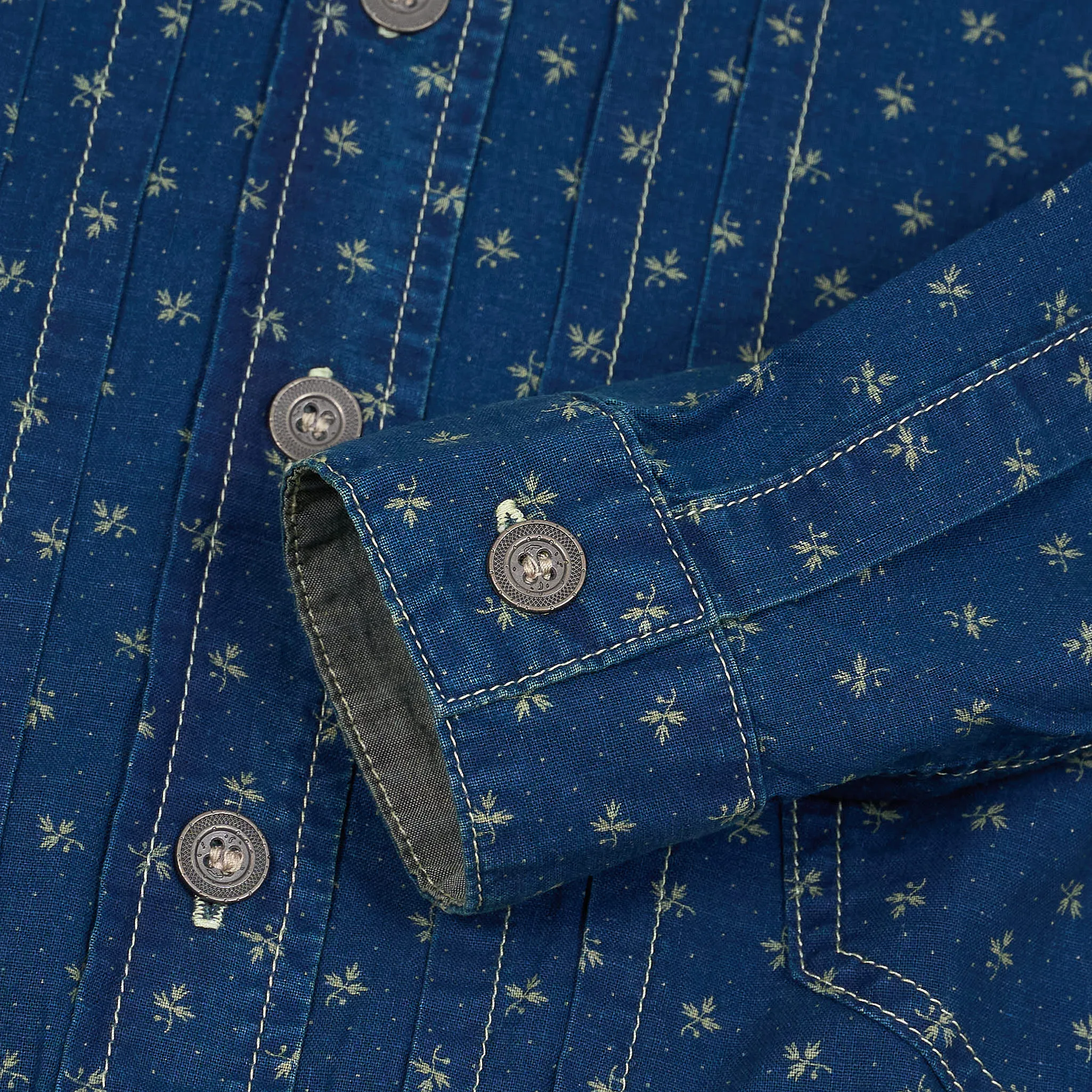 Double RL Ladies Printed Indigo Cotton-Linen Shirt Jacket