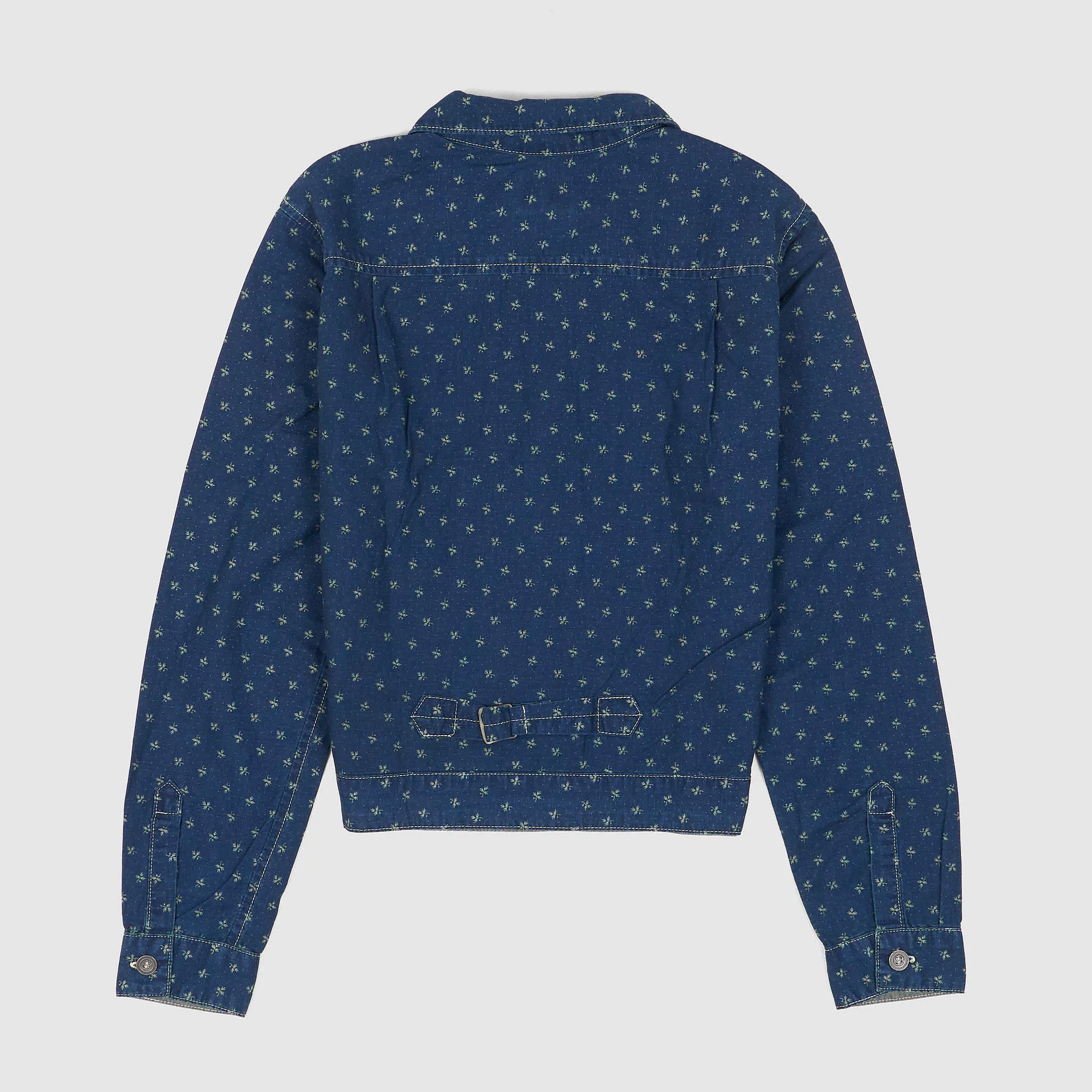 Double RL Ladies Printed Indigo Cotton-Linen Shirt Jacket