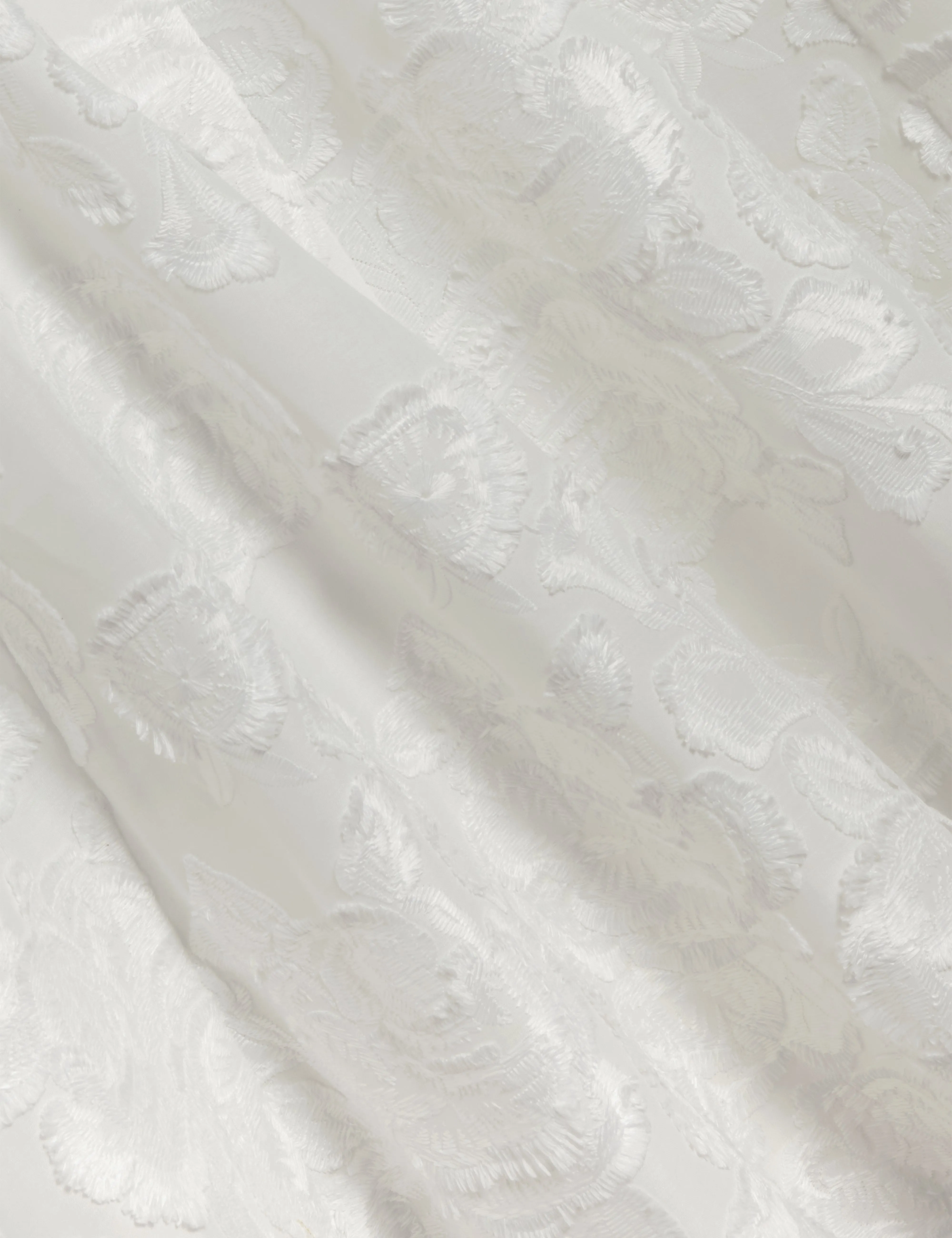 Eccrina Textured Rose Detail Midi Skirt White