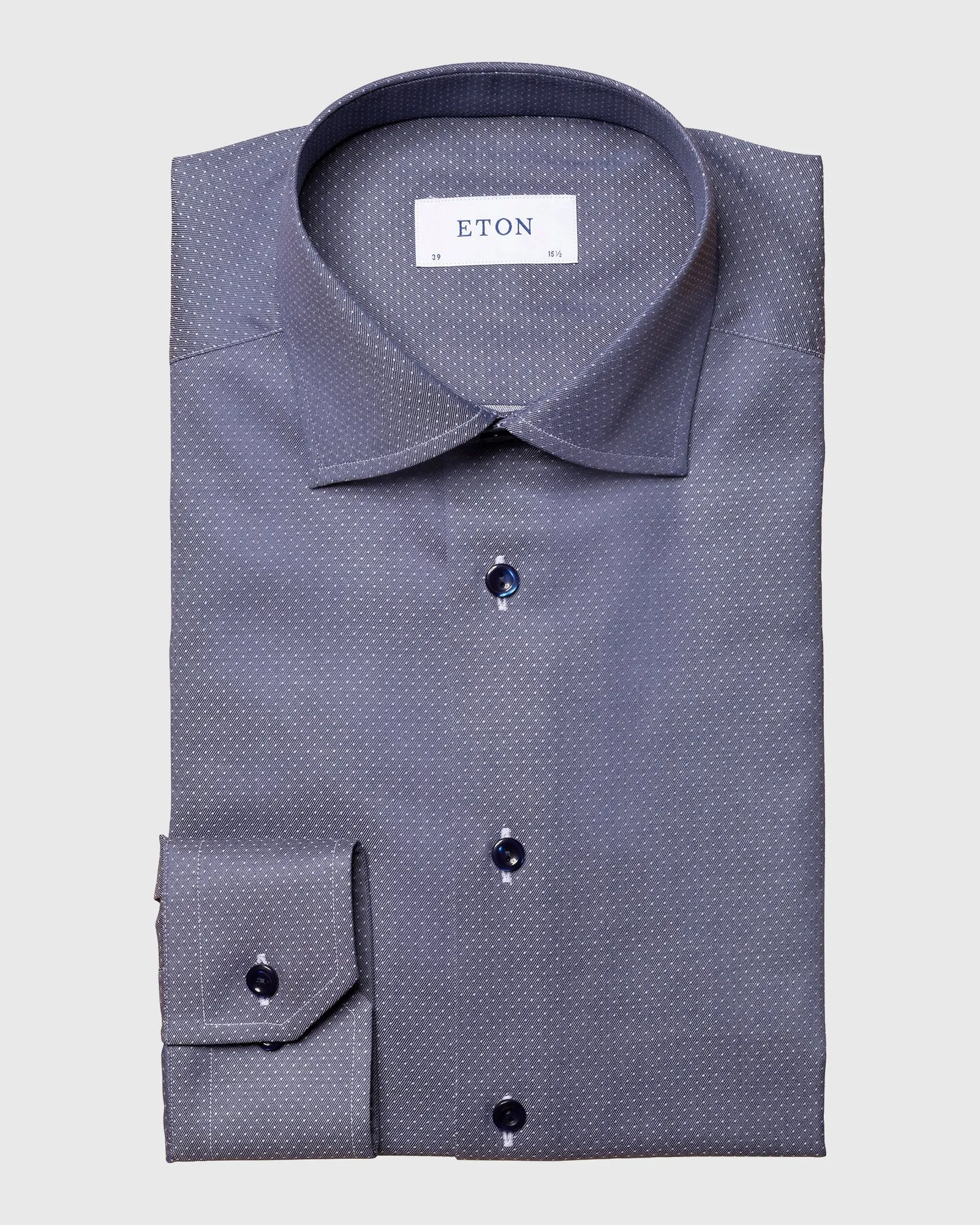 ETON 10000235529 GUNMETAL SLIM SINGLE CUFF SHIRT