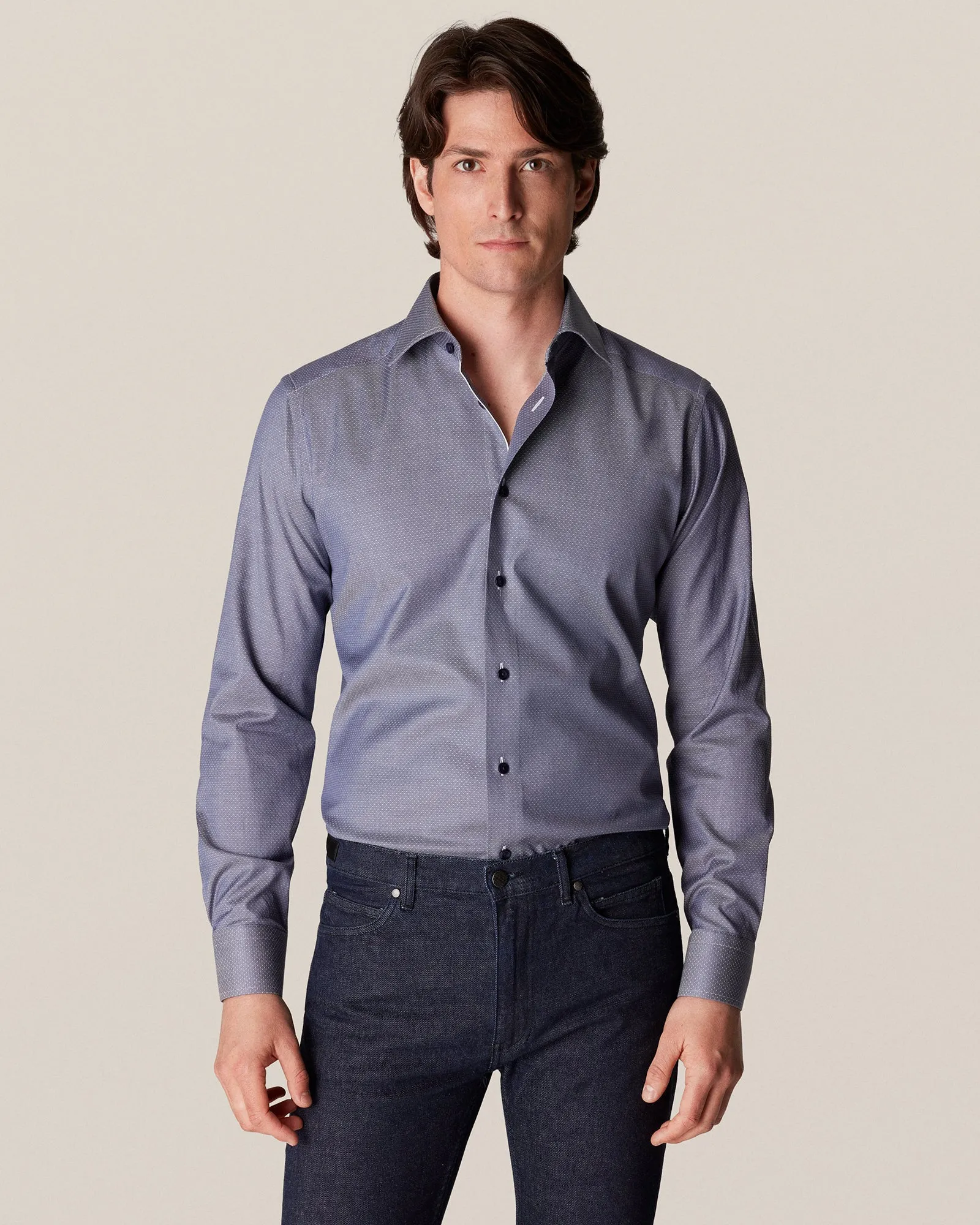 ETON 10000235529 GUNMETAL SLIM SINGLE CUFF SHIRT