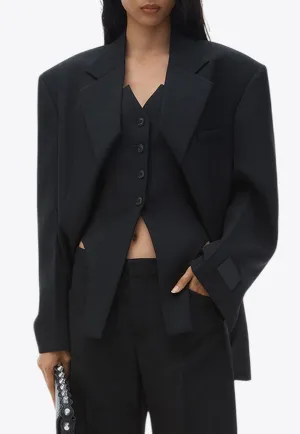 Exaggerated Split Wool Blazer