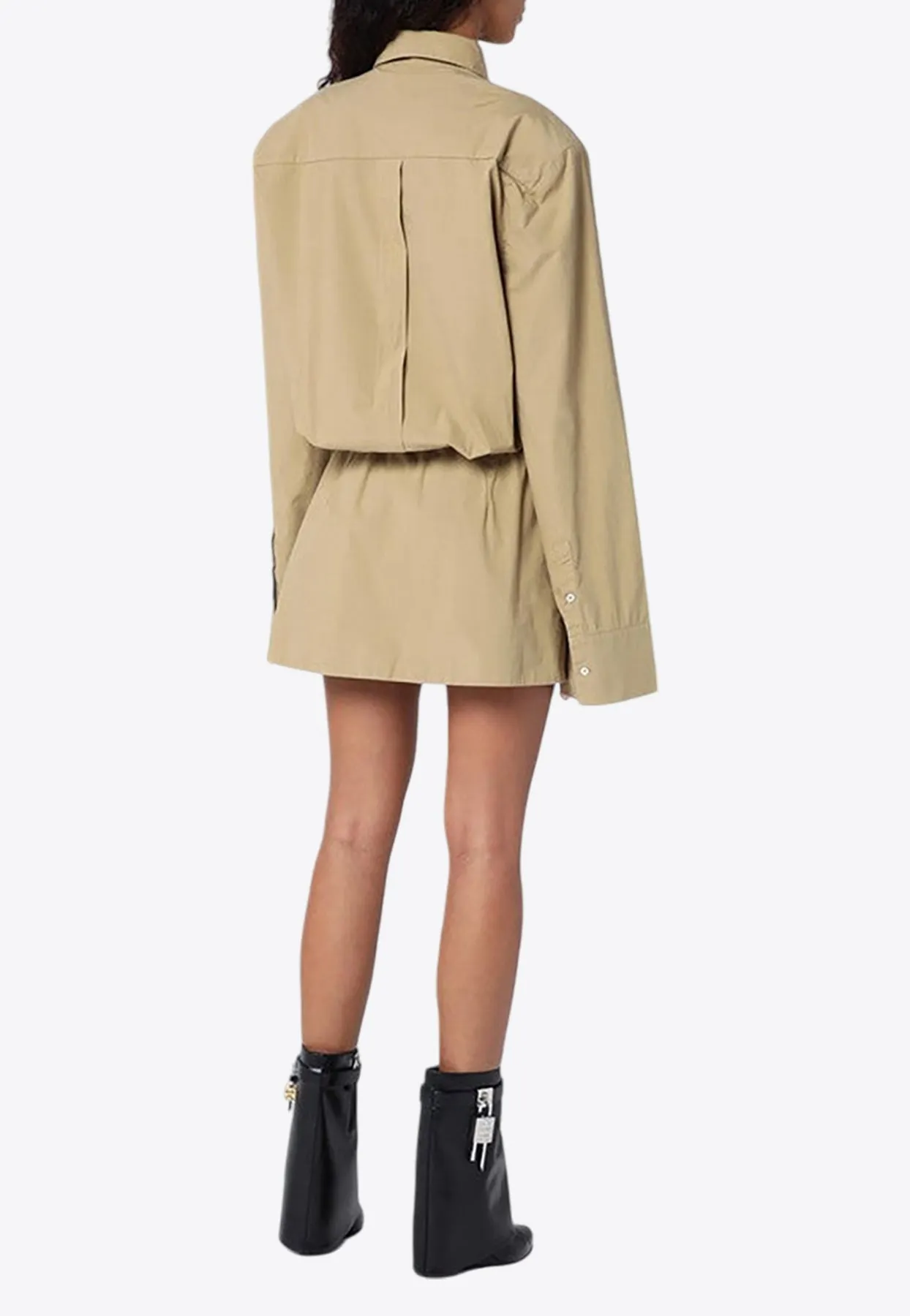 Extra Long-Sleeves Mini Shirt Dress