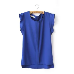 Fashion O neck Office Women's Casual Loose Plus Size Sleeveless Chiffon Vest Tank T Shirt Tops