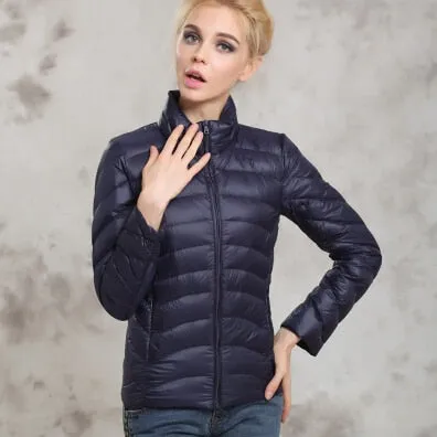 Fitaylor Spring Autumn Women Short Design Jackets Slim Casual Ultra Thin Coat Duck Down 90% Jacket Inverno Jaqueta Feminina