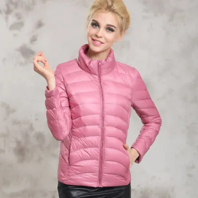 Fitaylor Spring Autumn Women Short Design Jackets Slim Casual Ultra Thin Coat Duck Down 90% Jacket Inverno Jaqueta Feminina