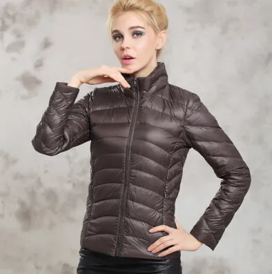 Fitaylor Spring Autumn Women Short Design Jackets Slim Casual Ultra Thin Coat Duck Down 90% Jacket Inverno Jaqueta Feminina