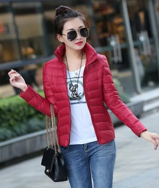 Fitaylor Spring Autumn Women Short Design Jackets Slim Casual Ultra Thin Coat Duck Down 90% Jacket Inverno Jaqueta Feminina