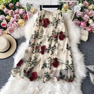Floral embroidered Skirt