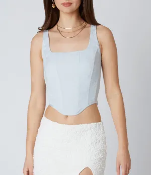 Floral Jacquard Corset Top