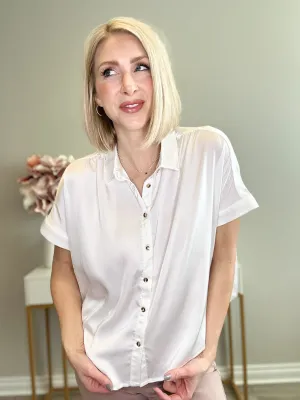 GEMMIE SATIN TOP - OFF WHITE