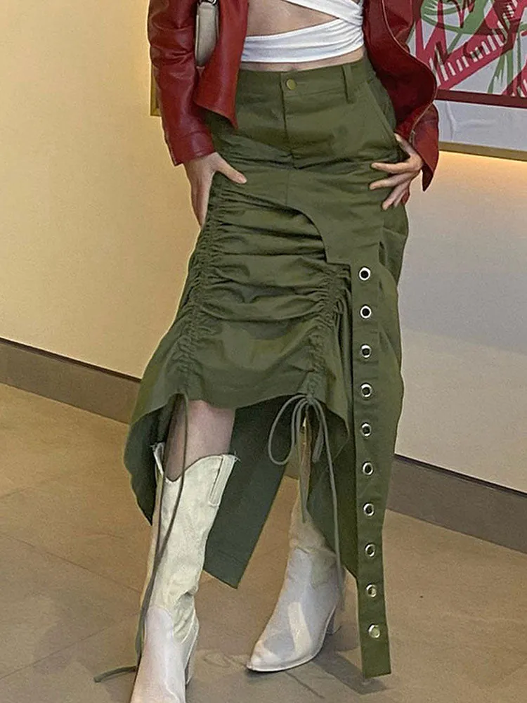 Green Fairy Women Skirts High Street Long Skirts  Midi Skirts