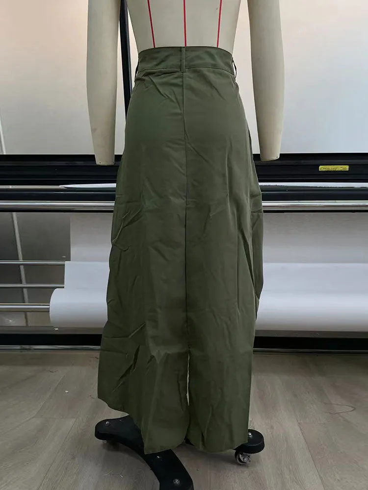 Green Fairy Women Skirts High Street Long Skirts  Midi Skirts
