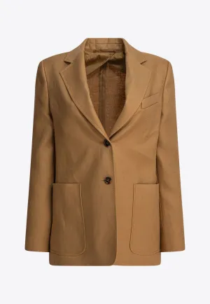 Guglia Linen Single-Breasted Blazer