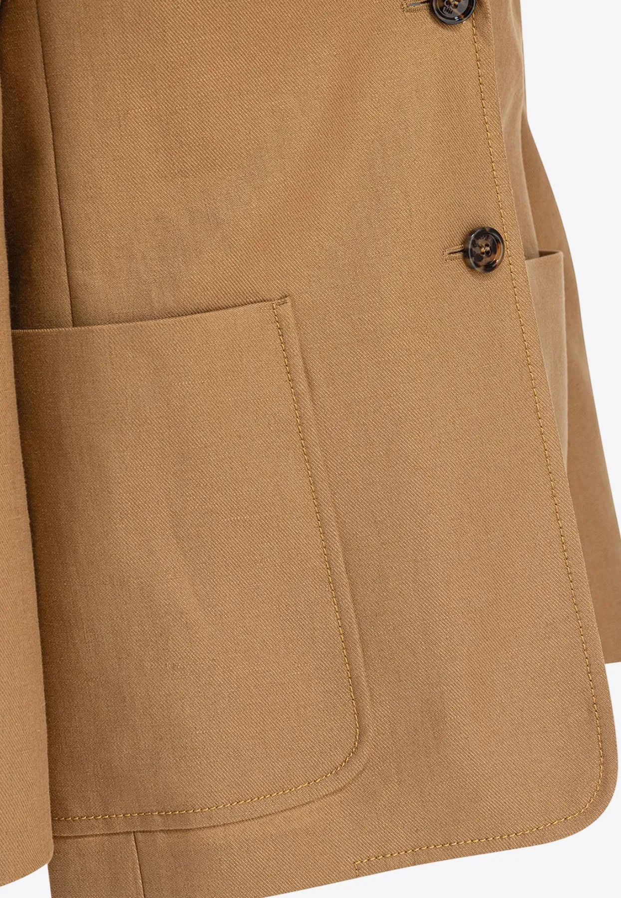 Guglia Linen Single-Breasted Blazer
