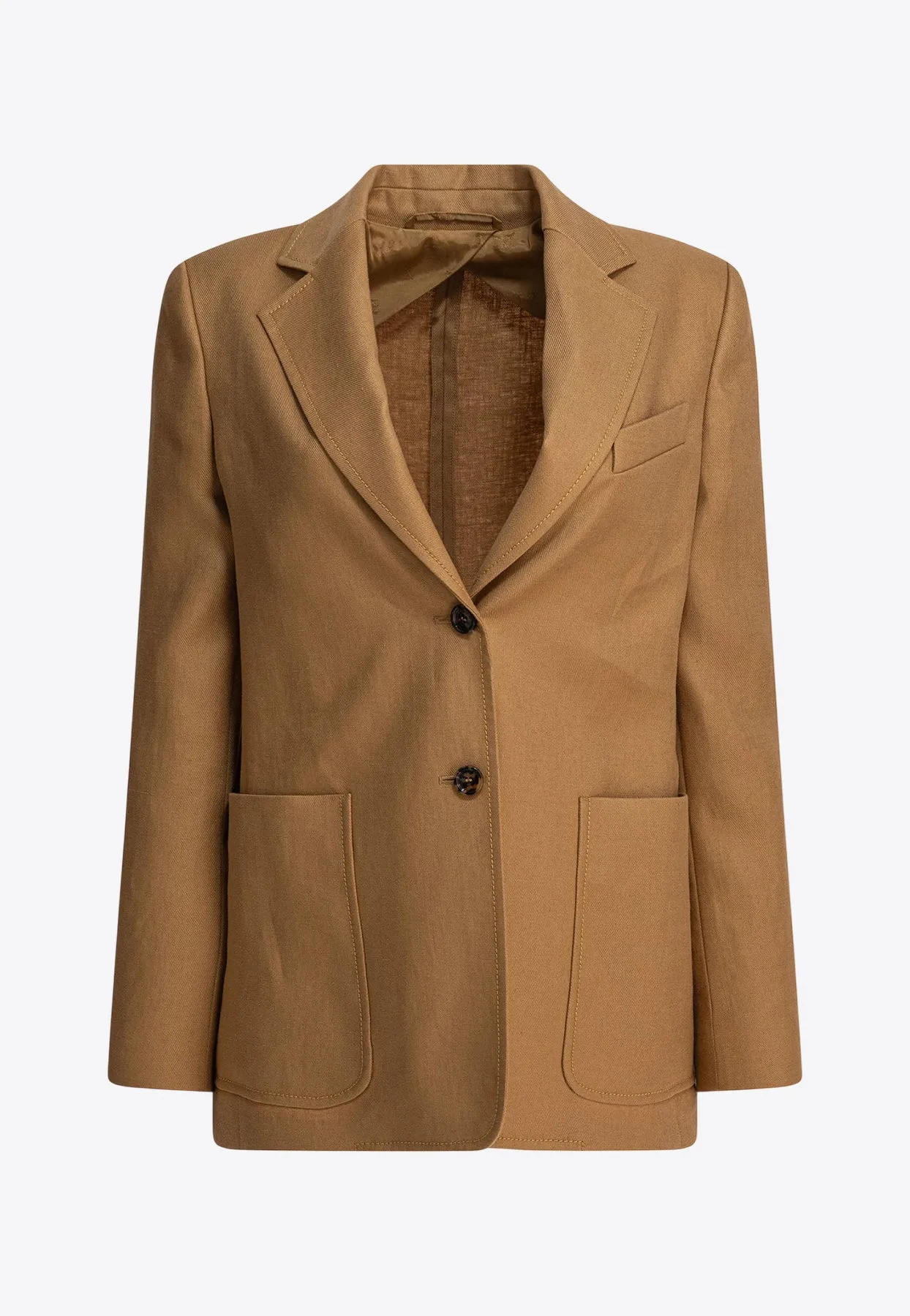 Guglia Linen Single-Breasted Blazer
