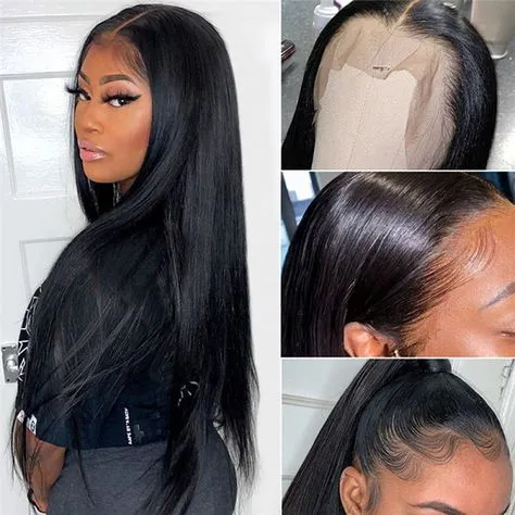 HD Lace Straight 13x4 Frontal Wig Invisible Swiss Lace Wig Real HD Lace Natural Black Free Part