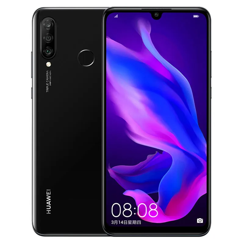 HUAWEI P30 Lite NOVA 4E Smartphone 6.15 inch Kirin 710 Octa Core Android 9.0 32MP Camera Peacock Blue_4G 128G