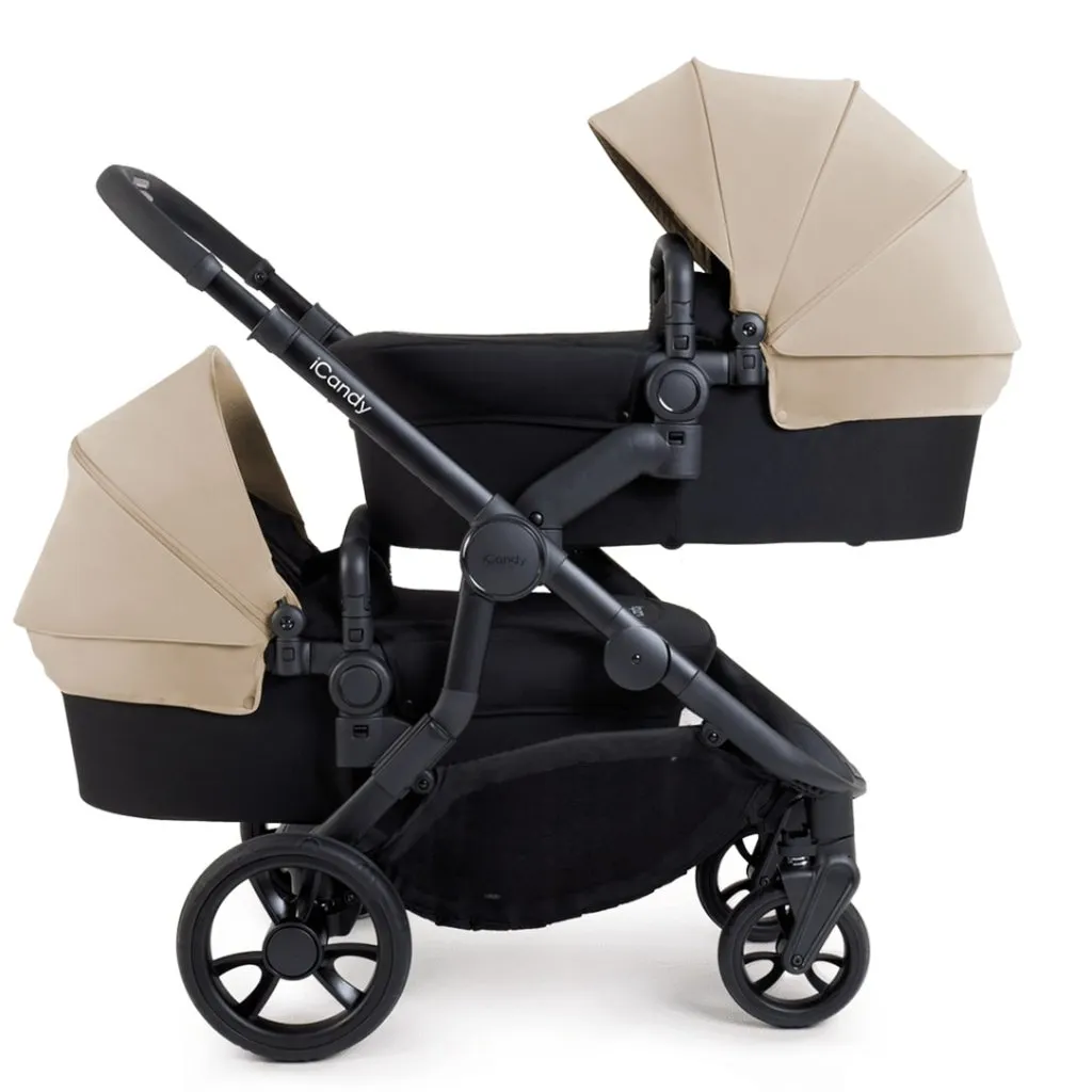 ICANDY Orange 4 Twin Travel system with Cocoon Car Seat - Latte
