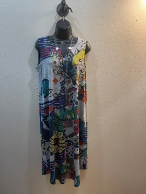 INOAH SUMMER VIBES DRESS SLVLESS W POCKETS