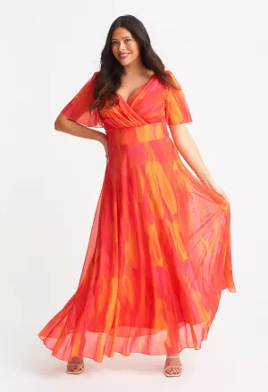 Isabelle Curve  Angel Sleeve Maxi Dress