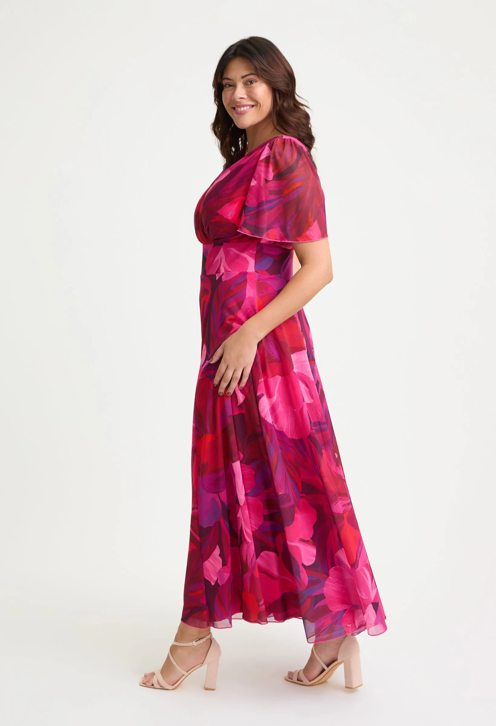 Isabelle Curve  Angel Sleeve Maxi Dress