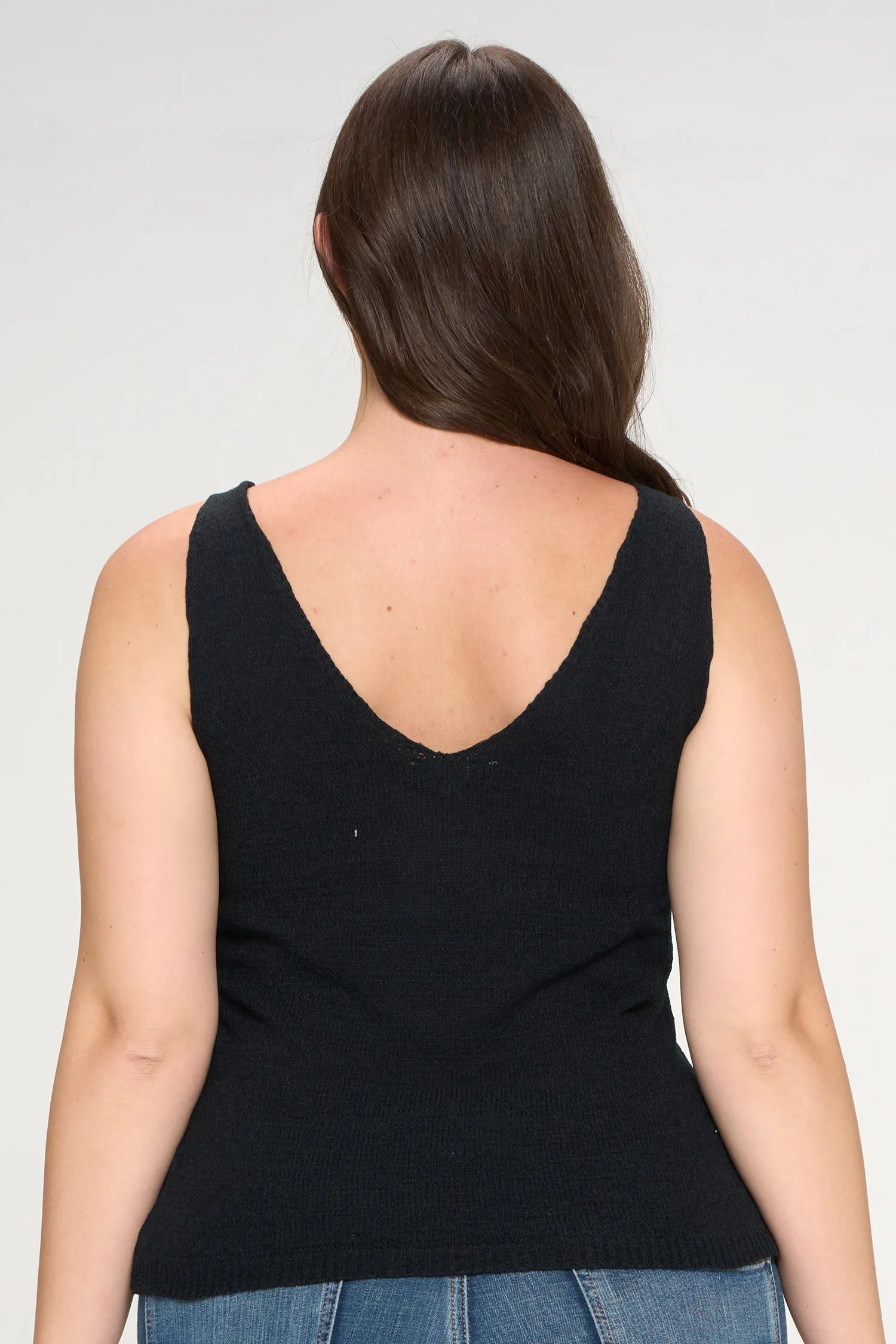 #IT4758-PLUS | Tops | Light Knit Sleeveless Top