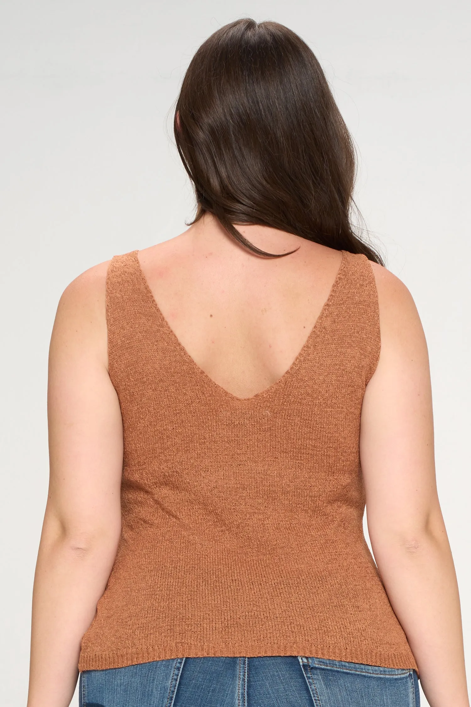 #IT4758-PLUS | Tops | Light Knit Sleeveless Top