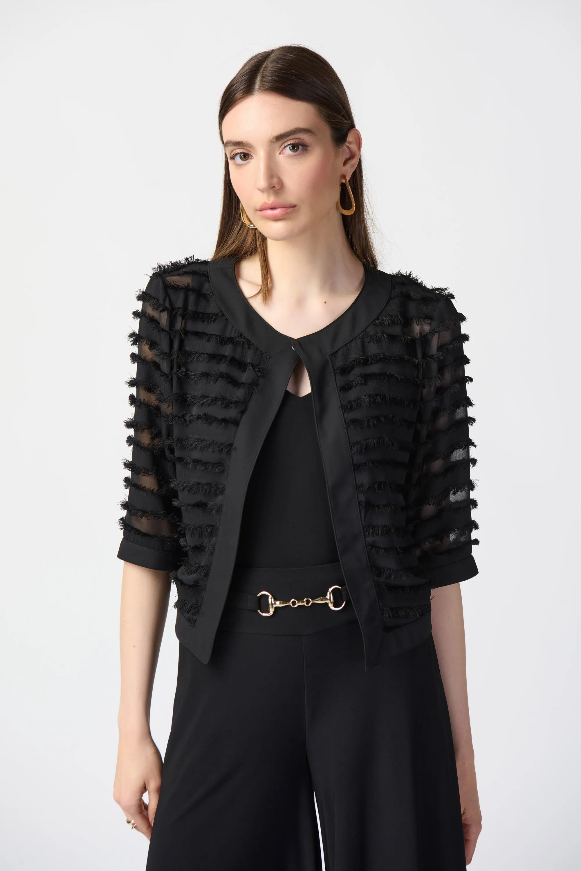 JOSEPH RIBKOFF - Novelty and Georgette Fitted Jacket - 241112