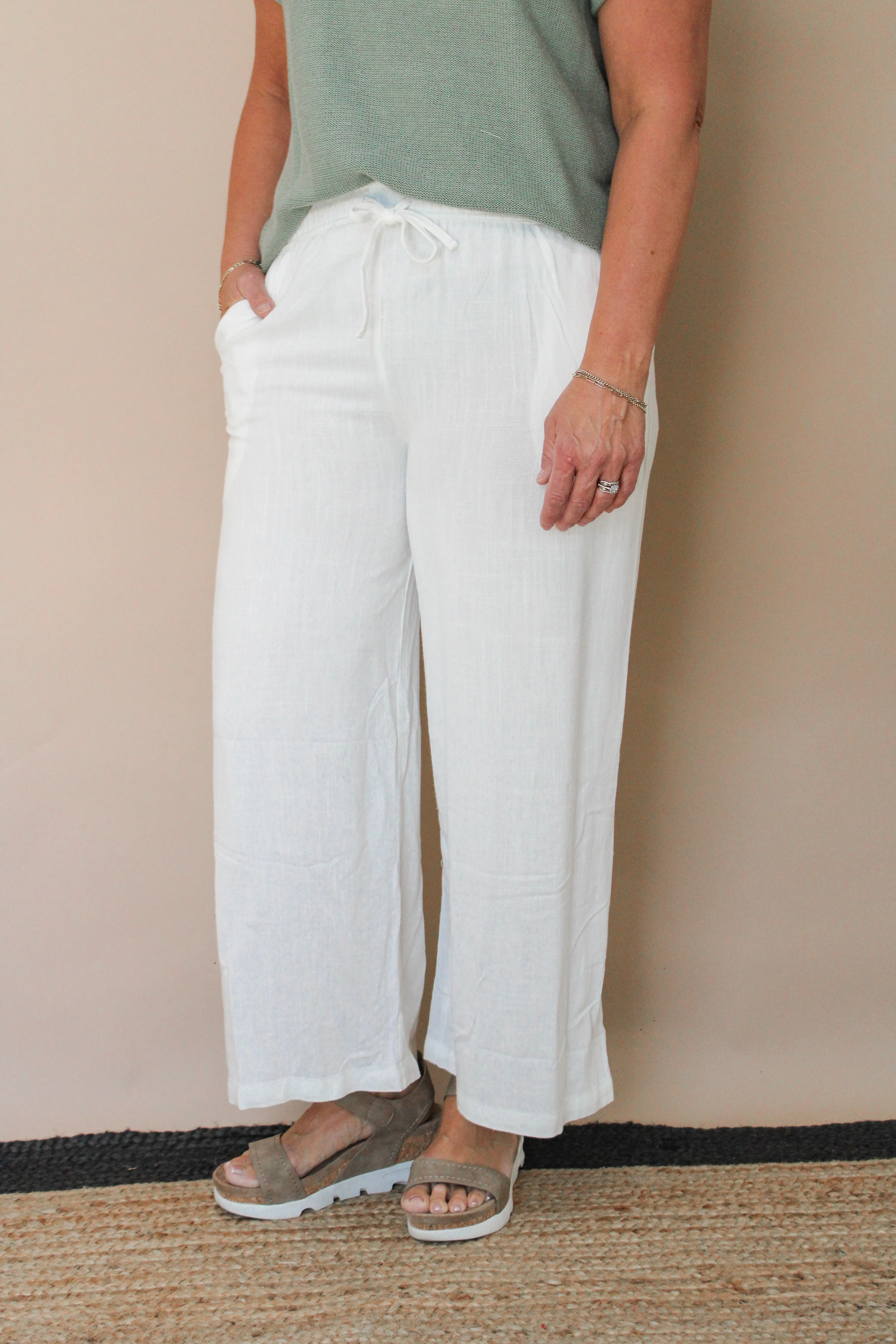 KEATON LINEN CROPPED PANT