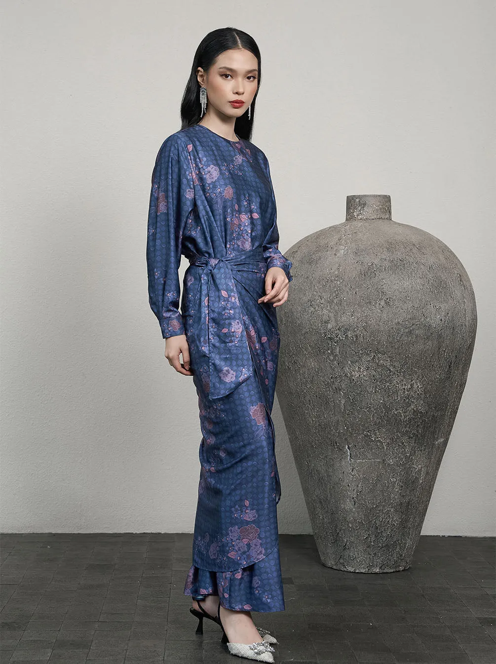 KIANA OVERLAP DRESS NAVY