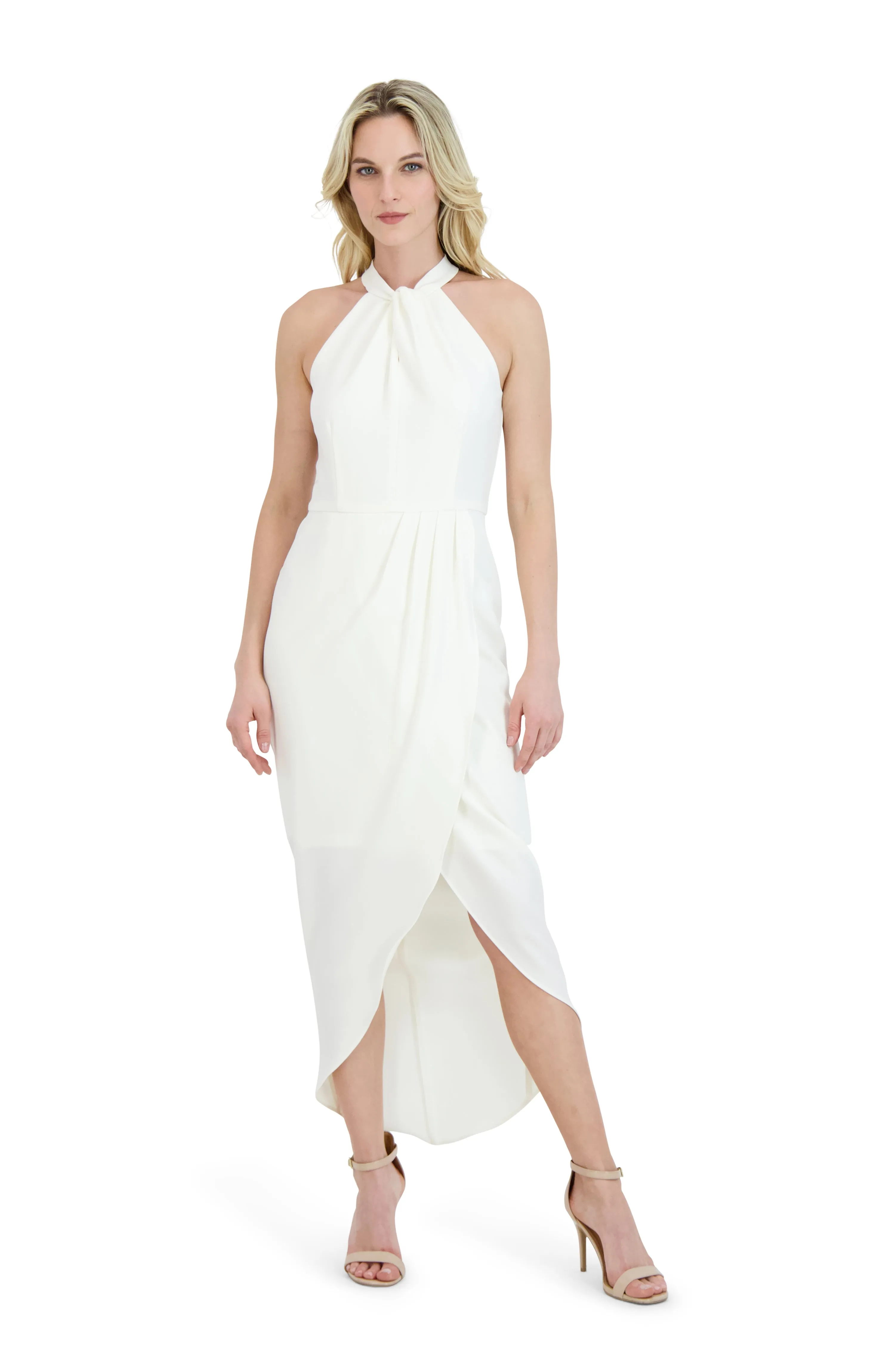 Knot Neck Tulip Hem Dress