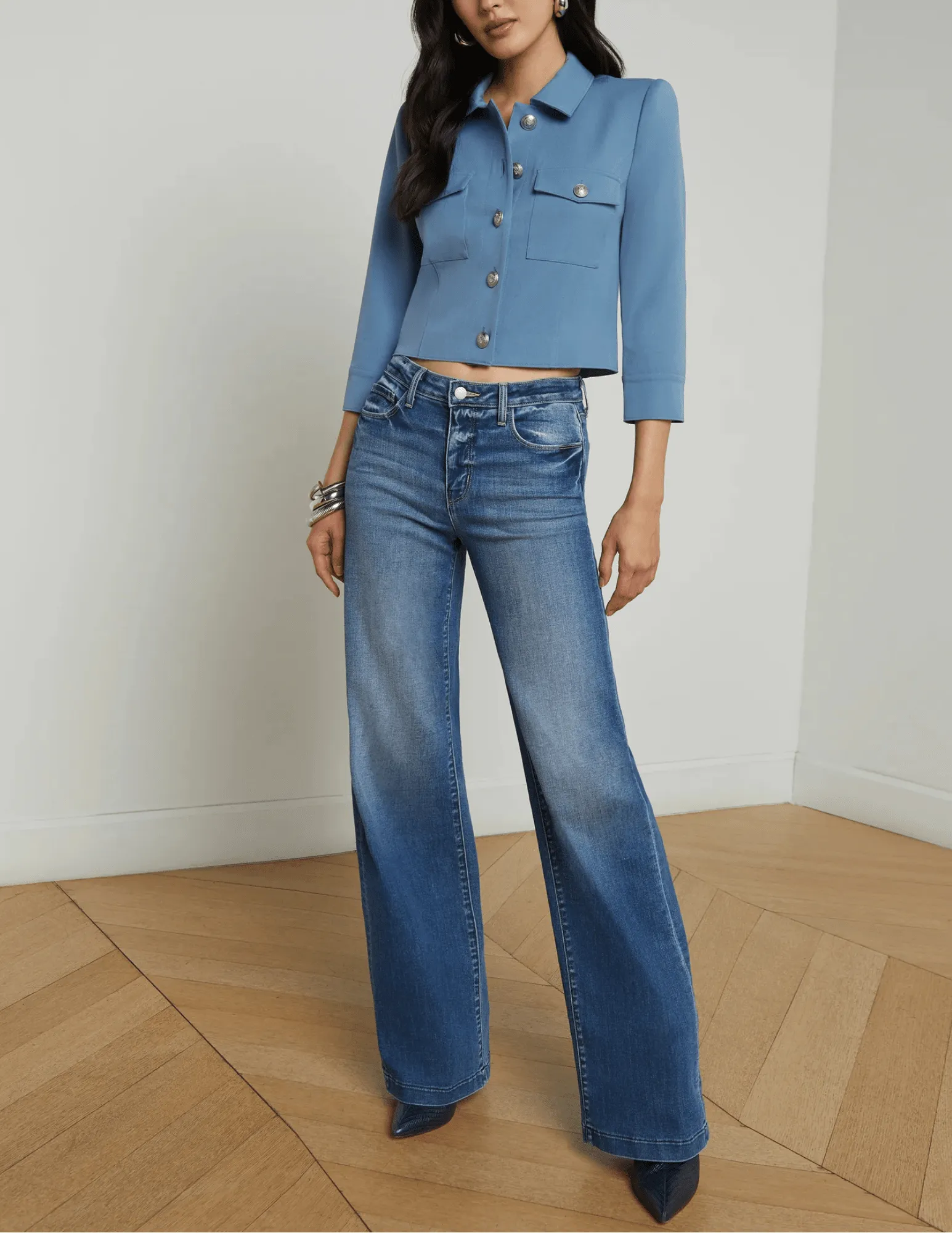L'Agence Kumi Cropped Fitted Jacket