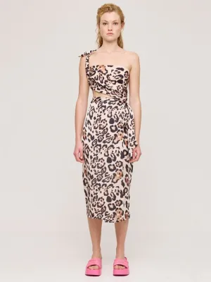 Leopard print wrap skirt