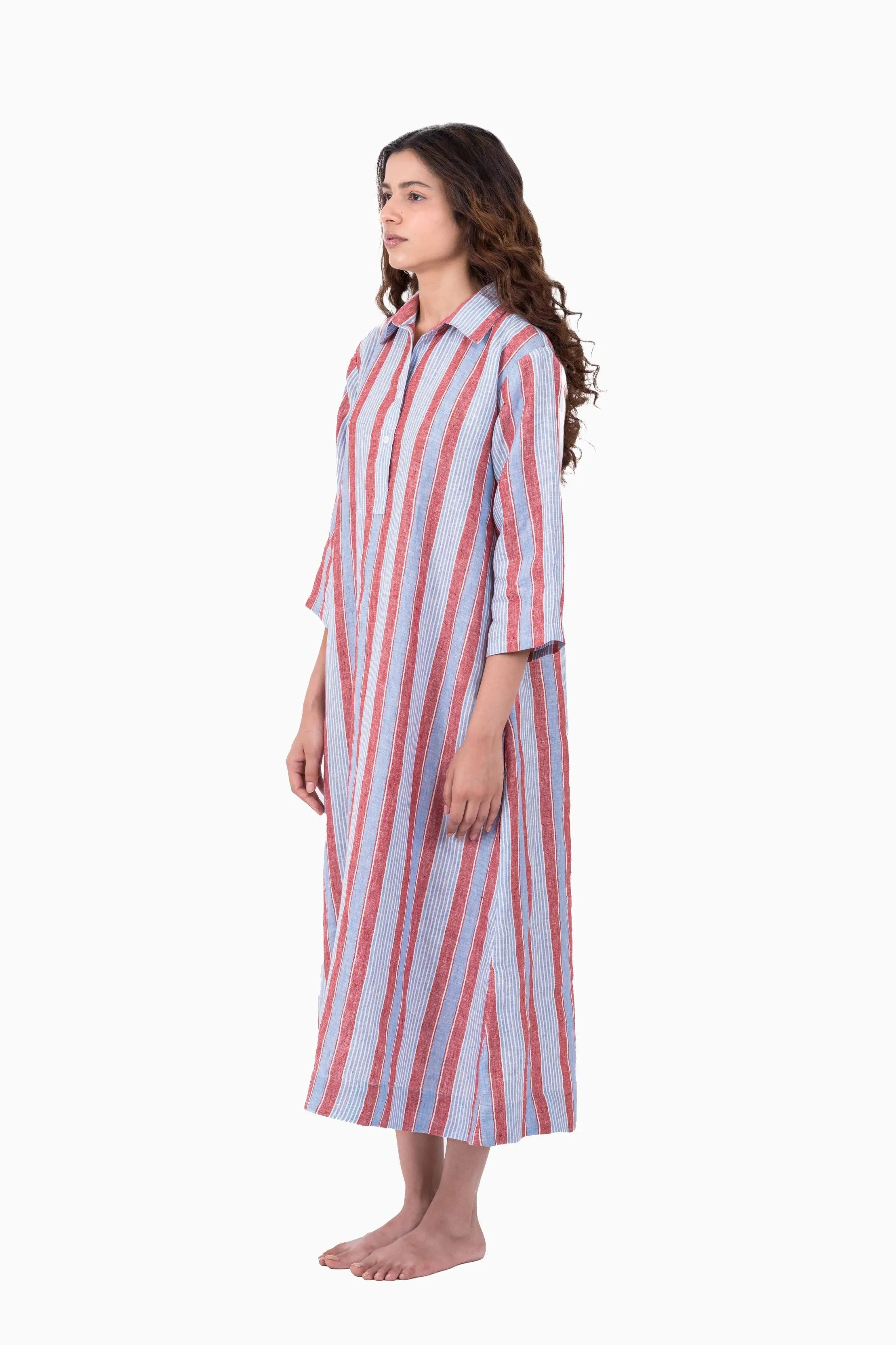 Linen Vesper Dress Vern Red