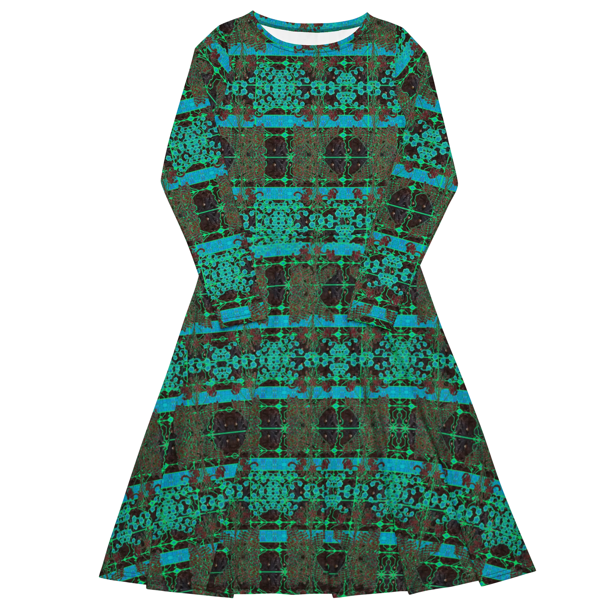 Long Sleeve Midi Dress (Her/Muliebris)(Tree Link WindSong Flower) RJSTH@Fabric#10 RJSTHS2022 RJS