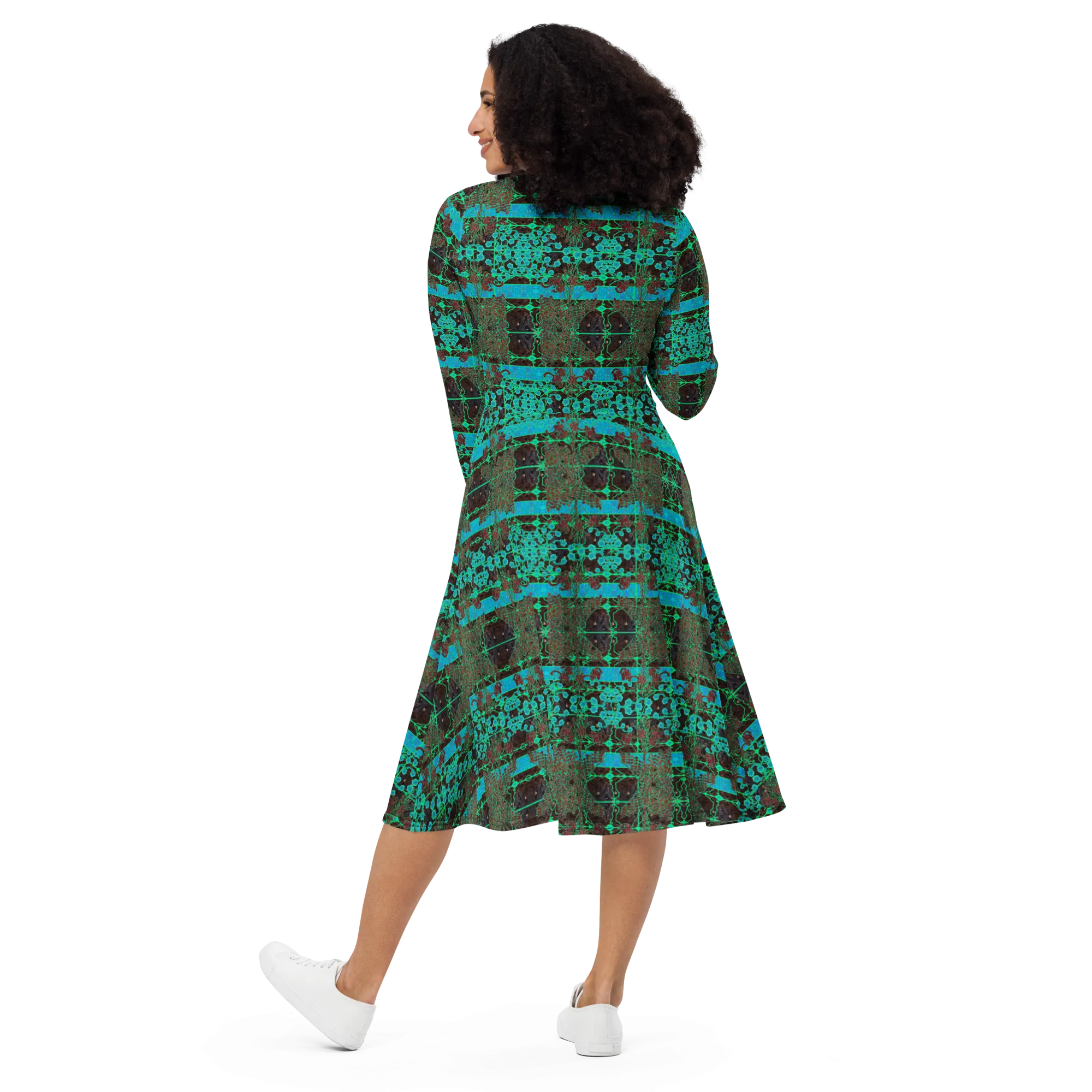 Long Sleeve Midi Dress (Her/Muliebris)(Tree Link WindSong Flower) RJSTH@Fabric#10 RJSTHS2022 RJS
