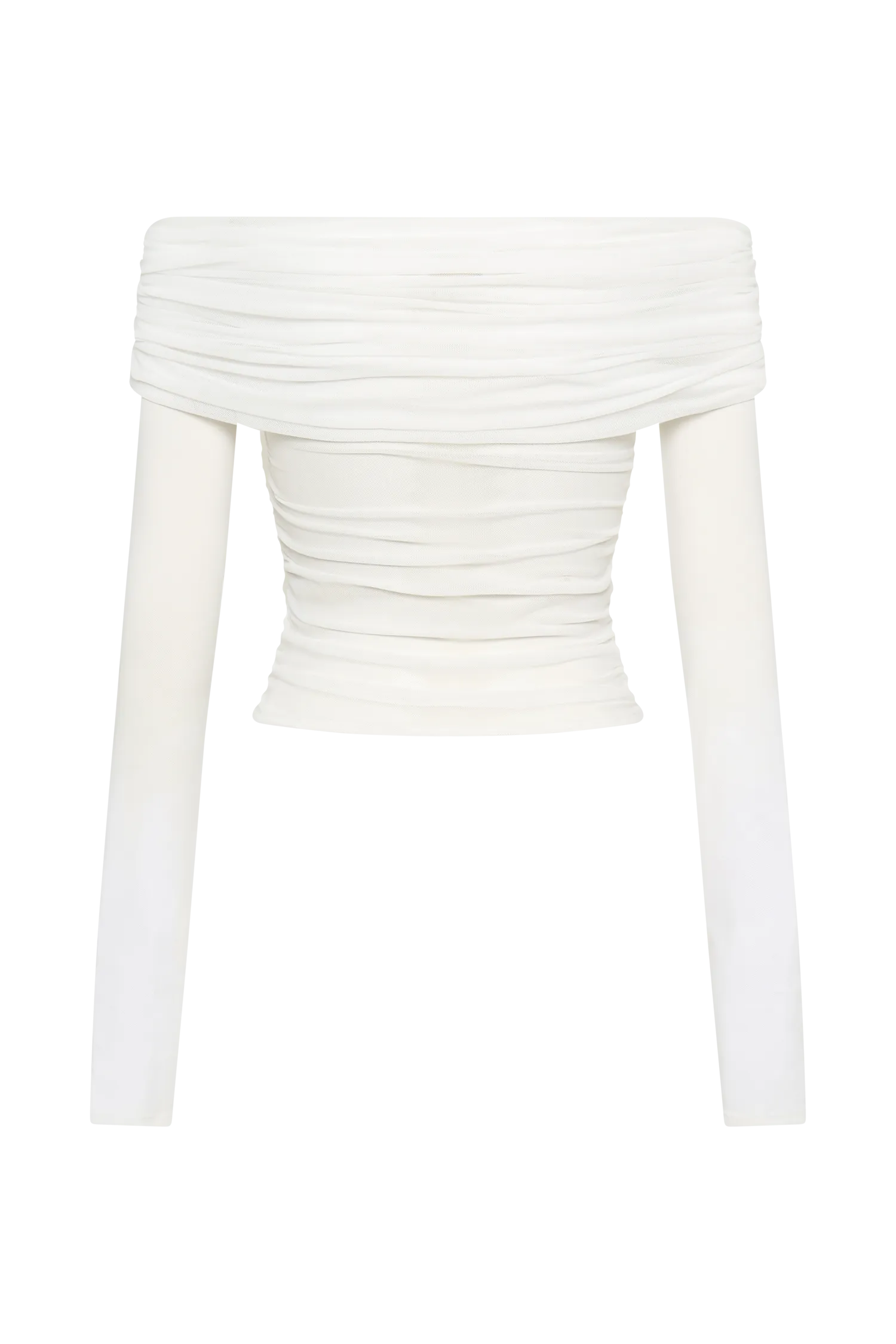 Lucinda Recycled Nylon Off Shoulder Top - White