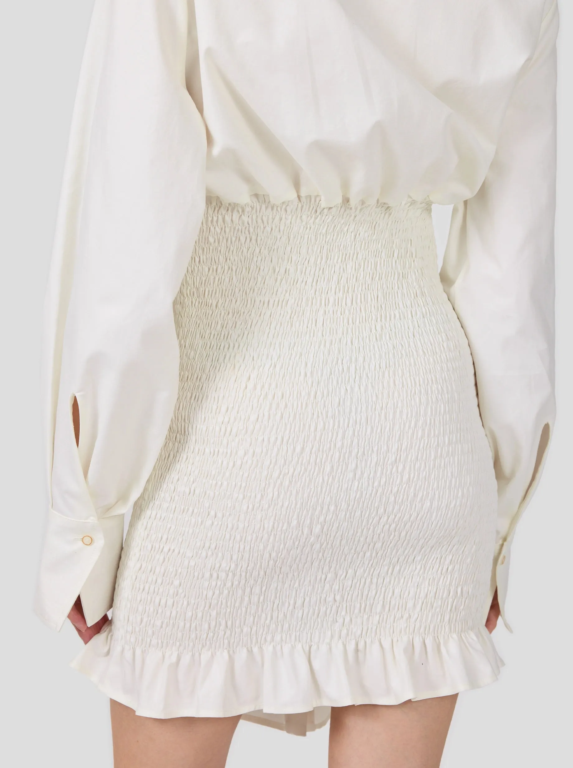 Madness Dress In White Popeline Cotton