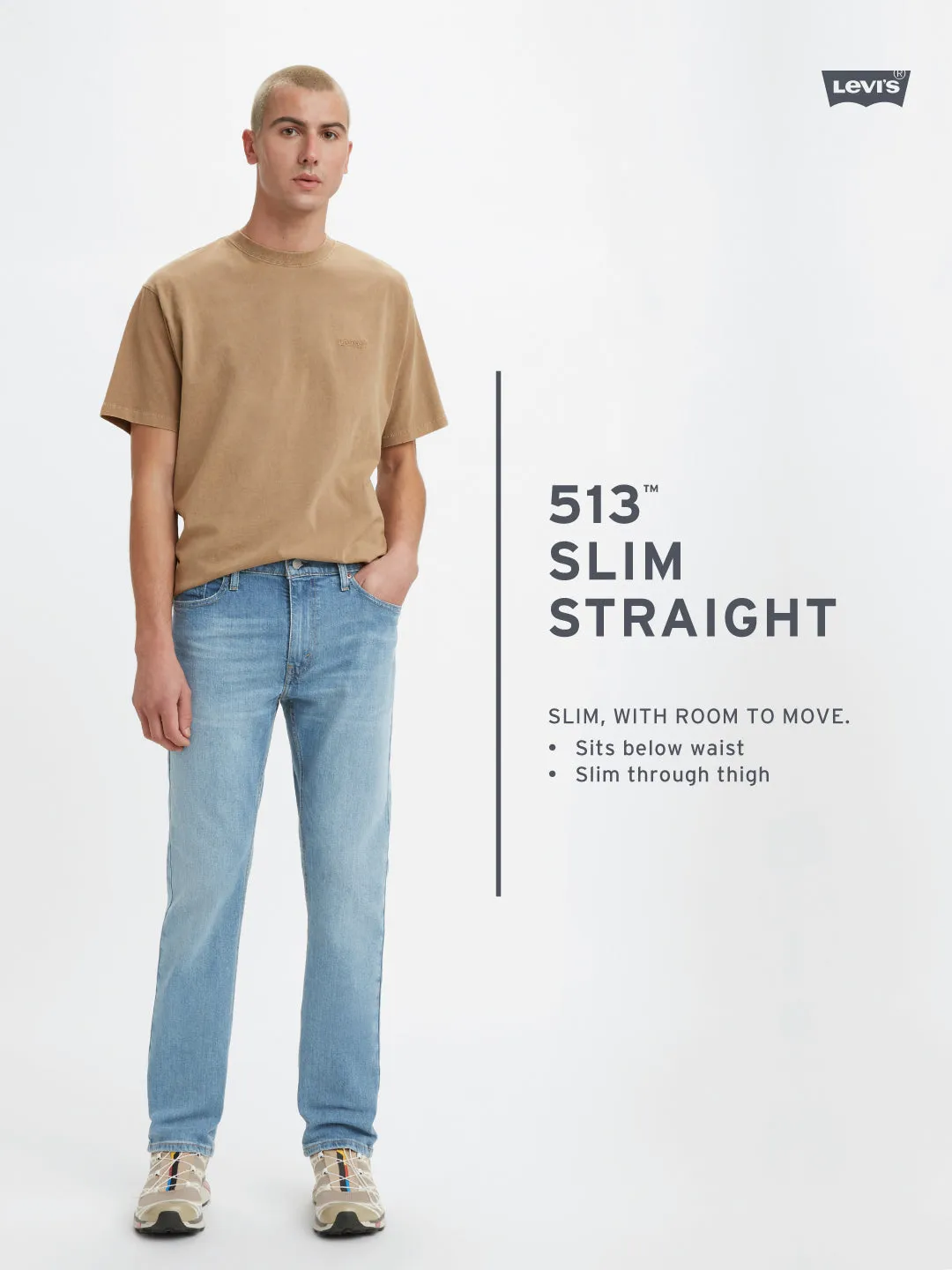 Men's 513 Black Slim Fit Mid Rise Jeans