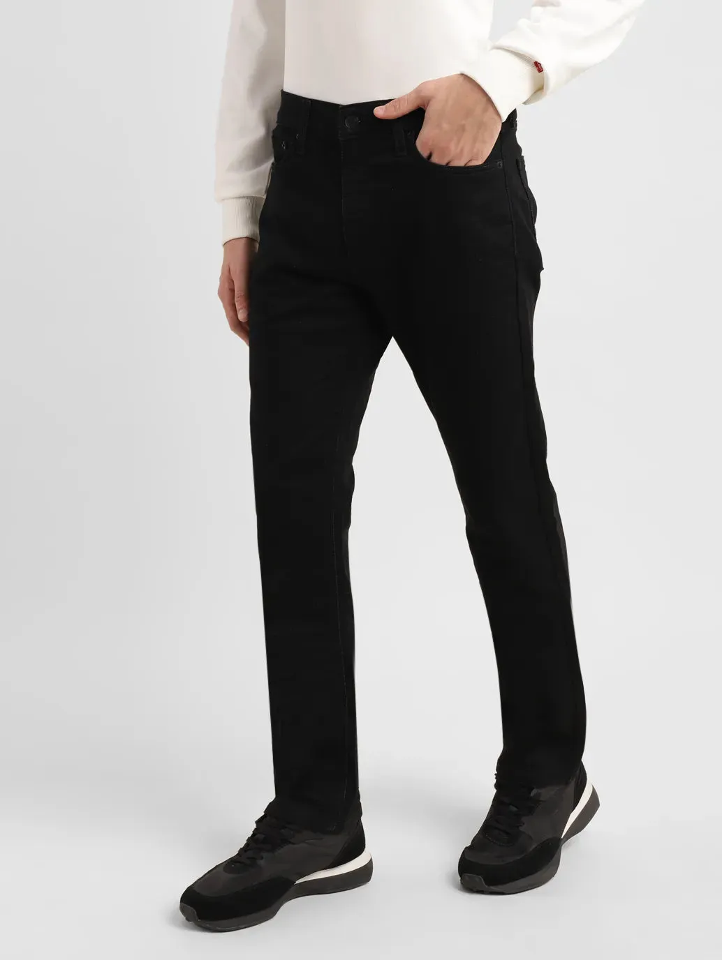 Men's 513 Black Slim Fit Mid Rise Jeans