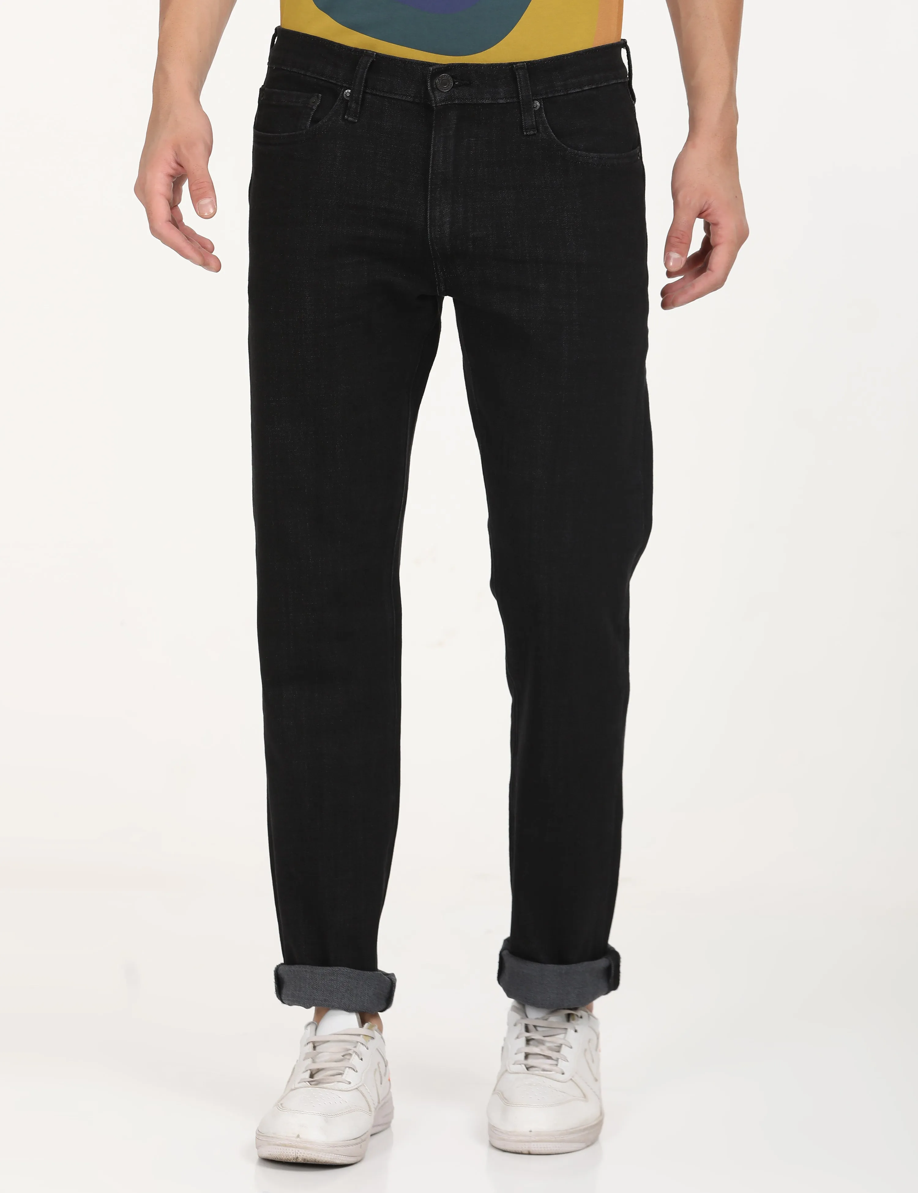 Men's 513 Black Slim Straight Fit Mid Rise Jeans