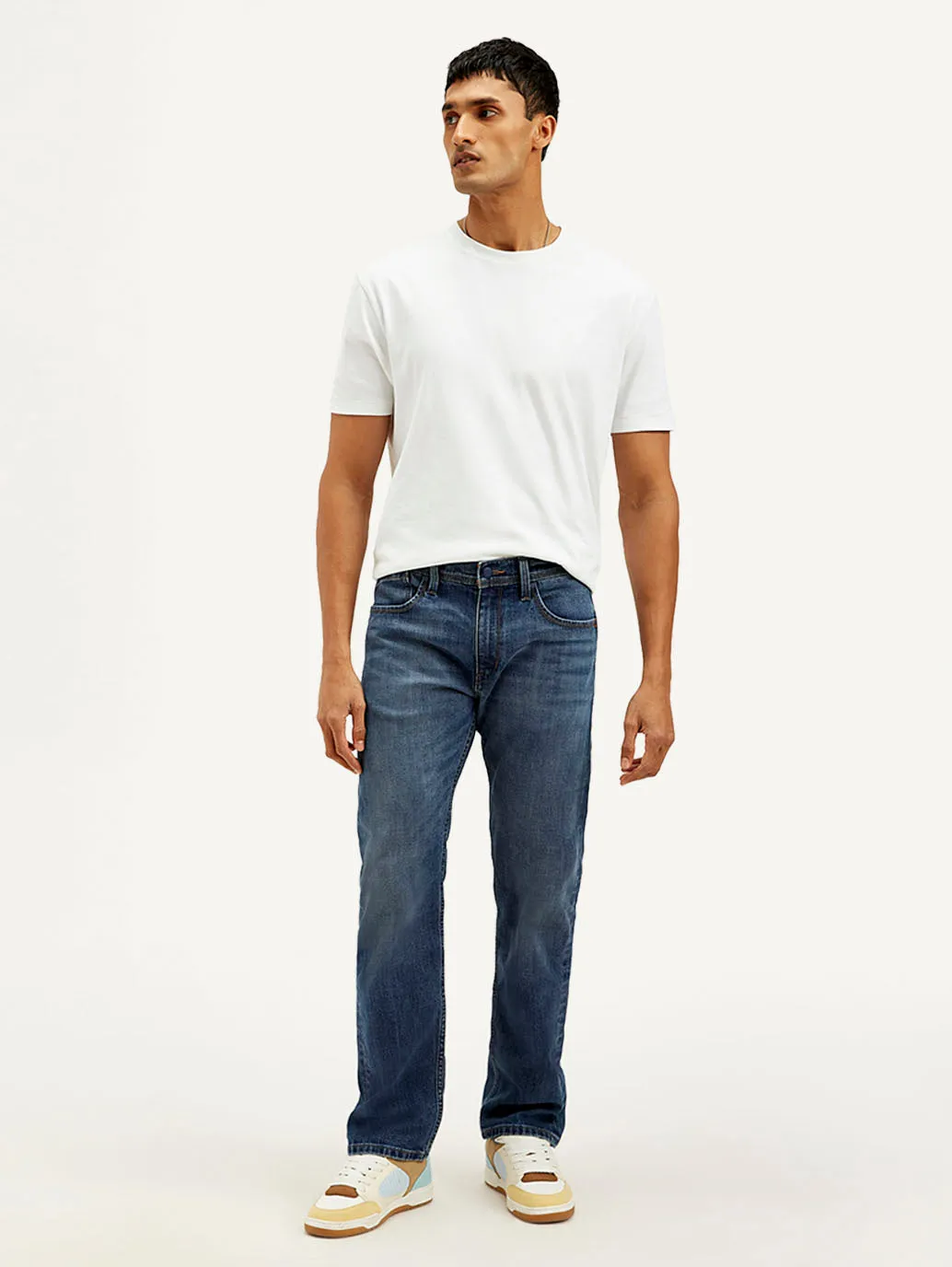 Men's 513 Blue Slim Fit Mid Rise Jeans