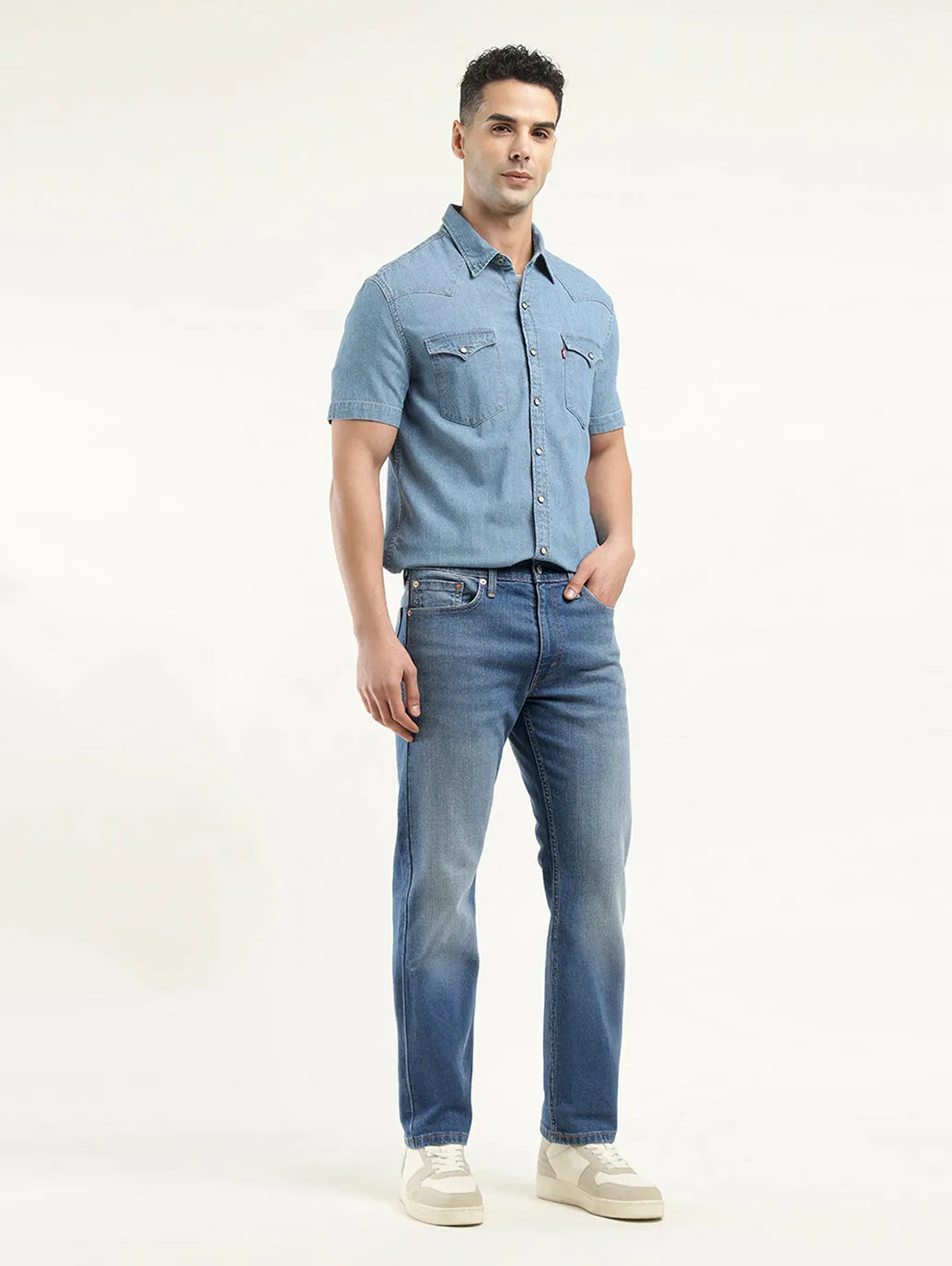 Men's 513 Blue Slim Fit Mid Rise Jeans