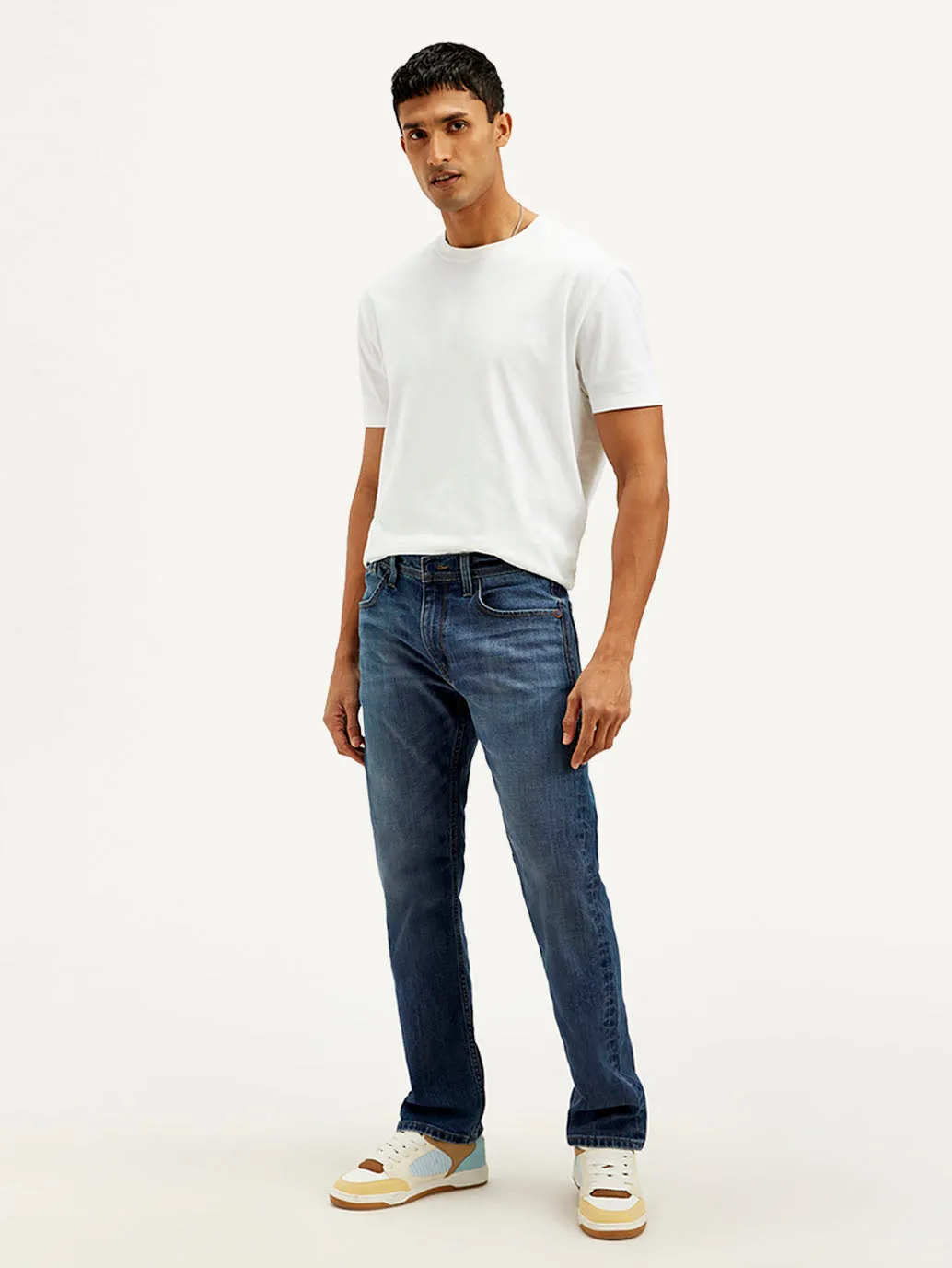 Men's 513 Blue Slim Fit Mid Rise Jeans