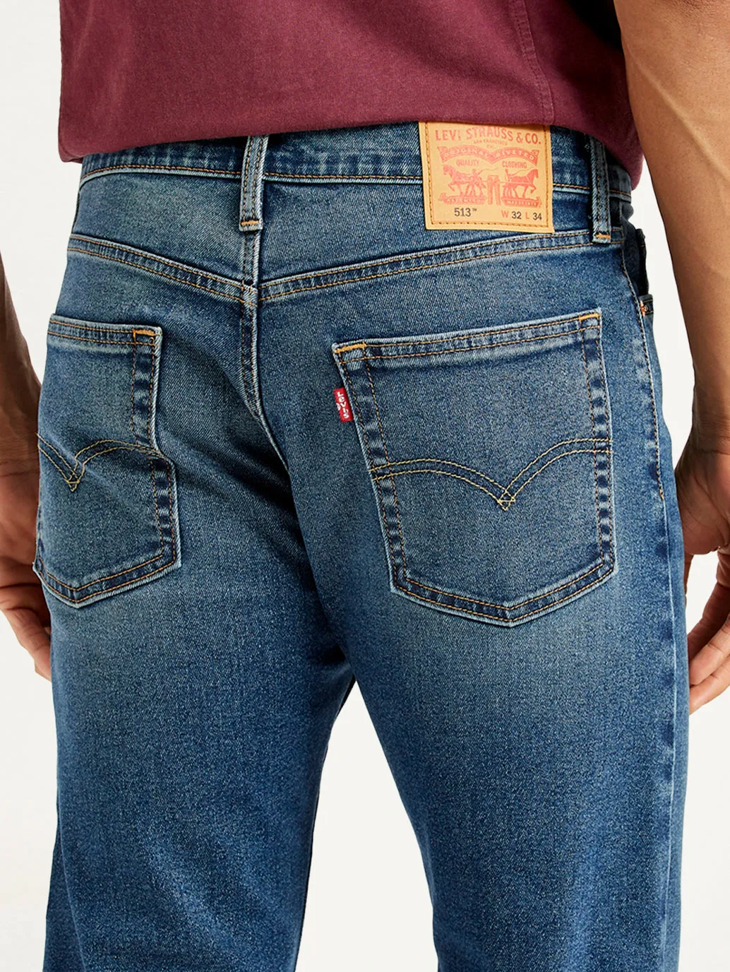 Men's 513 Blue Slim Fit Mid Rise Jeans