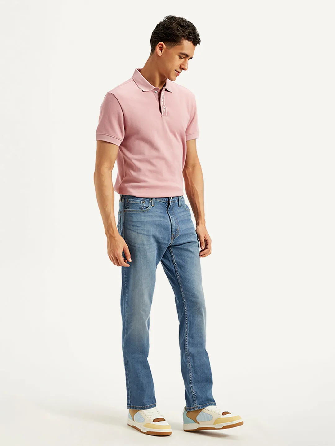 Men's 513 Blue Slim Straight Fit Mid Rise Jeans