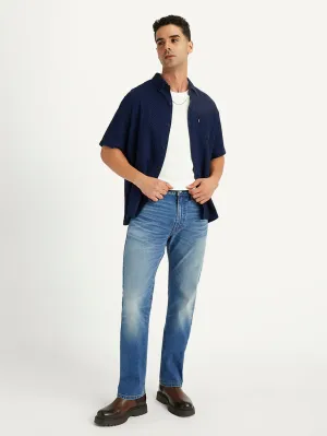 Men's 513 Blue Slim Straight Fit Mid Rise Jeans