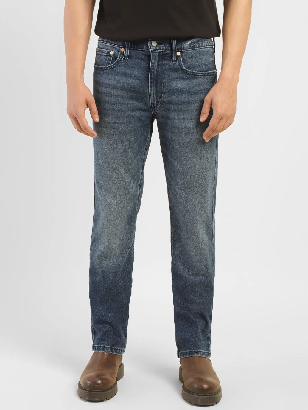 Men's 513 Blue Slim Straight Fit Mid Rise Jeans